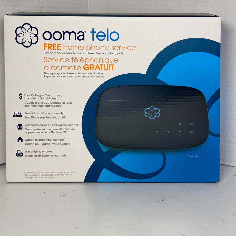 Ooma Telo‎ VoIP Home Phone Service System Black 100-0256-305 New Sealed